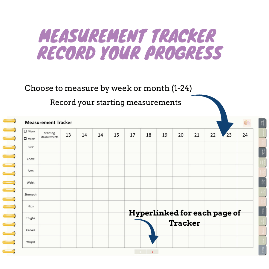 Digital Wellness Journal Shop Measurement Tracker