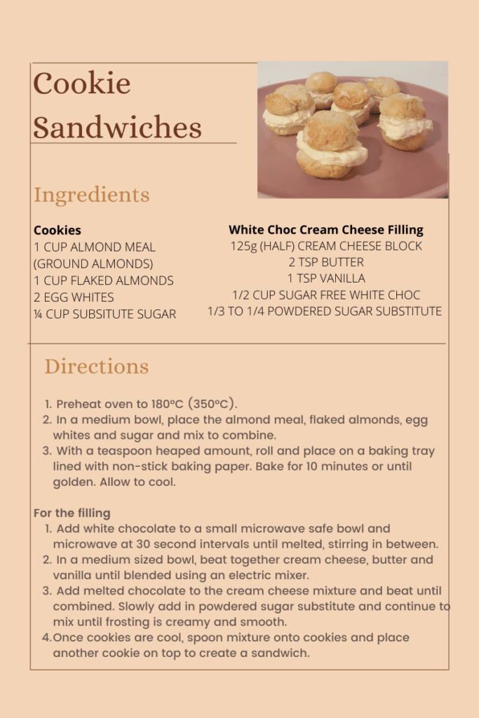 Cookie Sandwich Recipe Card